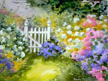 clôture florale Peinture à l'huile